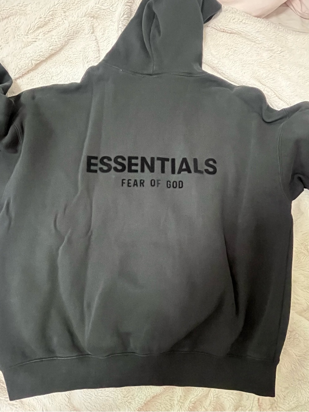 FOG Essentials Black Pullover Hoodie with Subtle Logo Patch